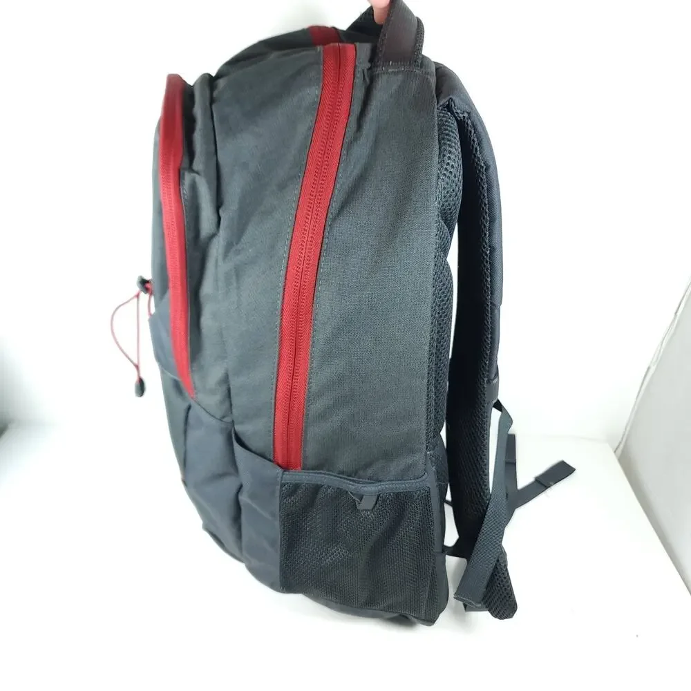 The North Face 29L Gray Red Company Logo Padded School Laptop Outdoor Backpack